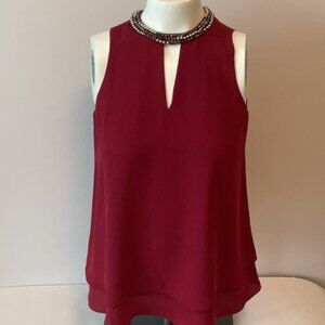 Beaded Neck Sleeveless Top
